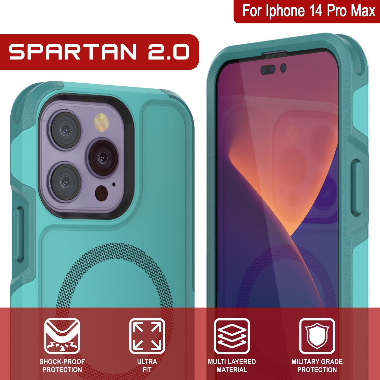 PunkCase iPhone 13 Pro Max Case, [Spartan 2.0 Series] Clear Rugged Hea –  punkcase