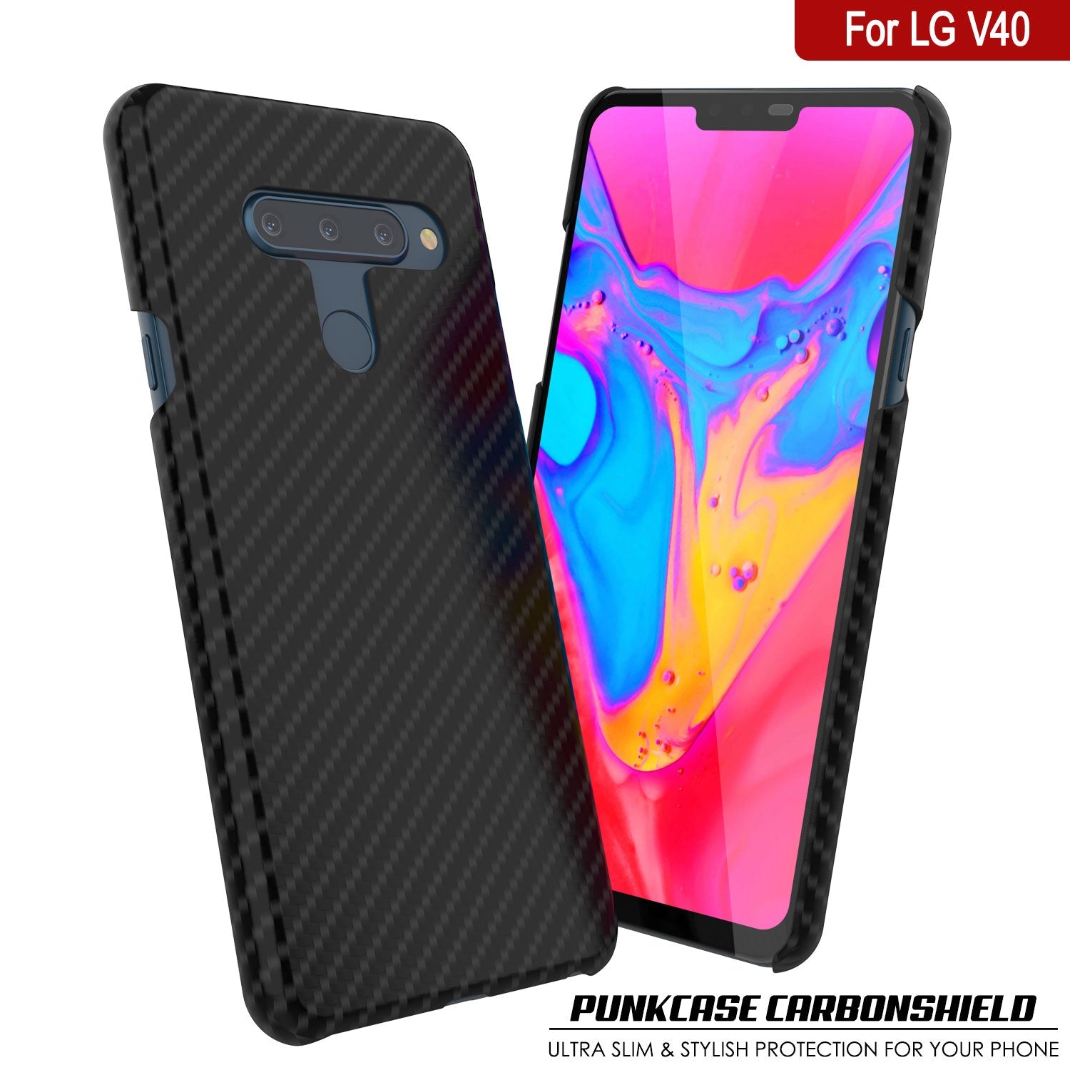 PunkCase LG V40 Case [CarbonShield Series] Ultra Thin & Protective Cover