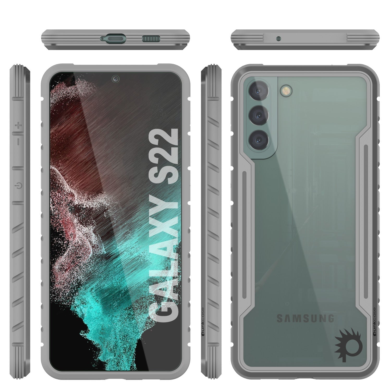 Punkcase S22 ravenger Case Protective Military Grade Multilayer Cover [Grey]