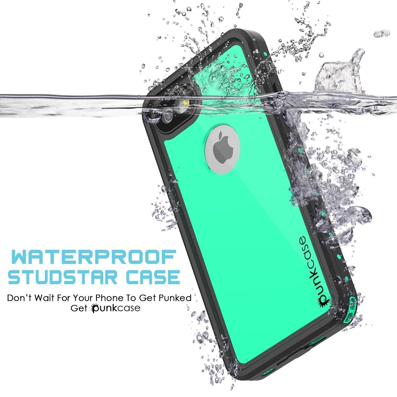 iPhone SE (4.7") Waterproof Case, Punkcase [Teal] [StudStar Series] [Slim Fit] [IP68 Certified]] [Dirtproof] [Snowproof]