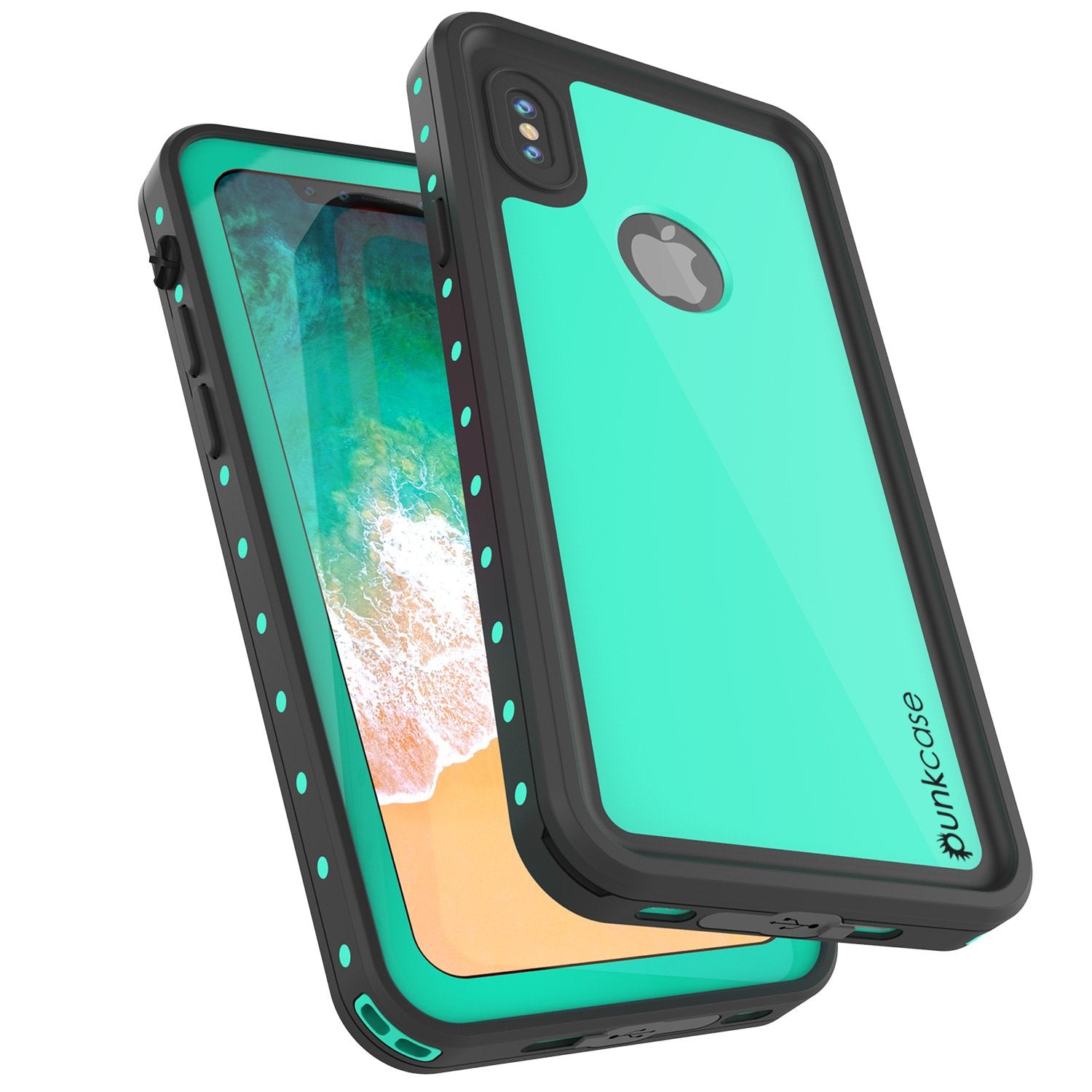 iPhone X Plus Waterproof Case, Punkcase StudStar Series Cover [Teal]